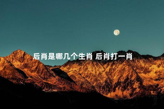 后肖是哪几个生肖 后肖打一肖